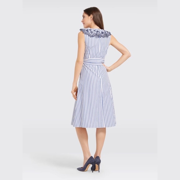 Draper James Stripe Ruffle Eyelet Dress EUC - Picture 7 of 10